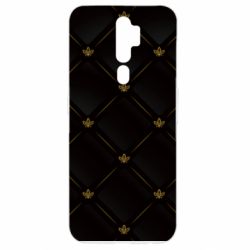 Чехол для Oppo A5/A9 2020 Black with gold quilted pattern