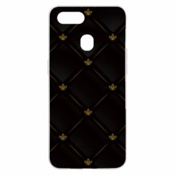 Чехол для Oppo A5s/A12 Black with gold quilted pattern - PrintSalon