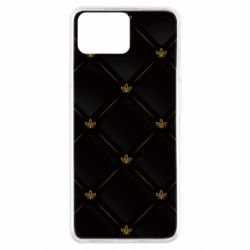 Чехол для Oppo A73 Black with gold quilted pattern - PrintSalon
