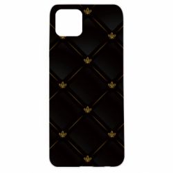 Чехол для Oppo A92s Black with gold quilted pattern - PrintSalon