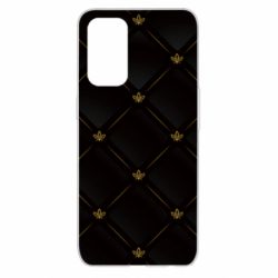 Чехол для Oppo Reno 5 4G Black with gold quilted pattern - PrintSalon