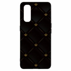 Чехол для Oppo Find X2 Black with gold quilted pattern - PrintSalon