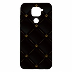 Чехол для Xiaomi Redmi Note 9/Redmi 10X Black with gold quilted pattern - PrintSalon