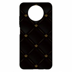 Чехол для Xiaomi Redmi Note 9 5G/Redmi Note 9T Black with gold quilted pattern