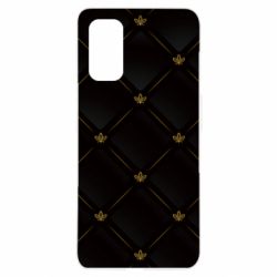 Чехол для Realme 7 Pro Black with gold quilted pattern - PrintSalon