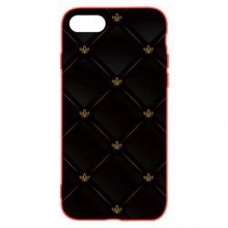 Чехол для iPhone SE 2022 Black with gold quilted pattern - PrintSalon