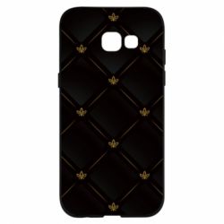 Чехол для Samsung A5 2017 Black with gold quilted pattern - PrintSalon