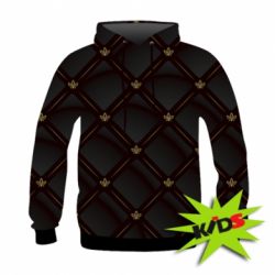 Дитяче 3D худі Black with gold quilted pattern