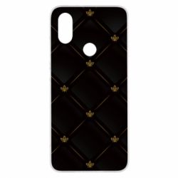 Чехол для Xiaomi Mi A2 Black with gold quilted pattern - PrintSalon