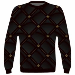 3D свитшот Black with gold quilted pattern - PrintSalon