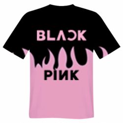 Мужская футболка 3D Blackpink pink fire - PrintSalon