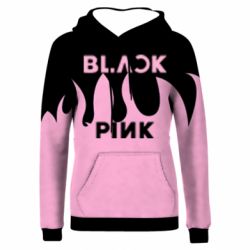 Жіноче 3D худі Blackpink pink fire