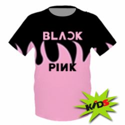 Детская 3D футболка Blackpink pink fire - PrintSalon