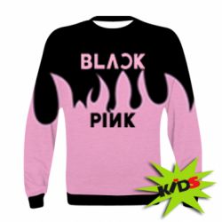 Детский 3D свитшот Blackpink pink fire - PrintSalon