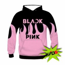 Дитяче 3D худі Blackpink pink fire-PrintSalon Дитяче 3D худі Blackpink pink fire
