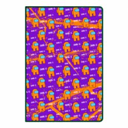 Блокнот Among Us and grunge background - PrintSalon