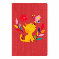 Блокнот Cat, Flowers and Butterfly - PrintSalon