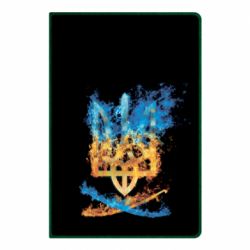 Блокнот Герб Украины в желто - голубом огнем - PrintSalon