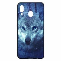 Чехол для Samsung A30 Blue-eyed wolf - PrintSalon