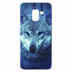 Чехол для Samsung A8 2018 Blue-eyed wolf - PrintSalon