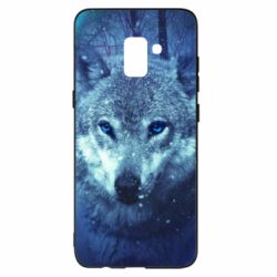 Чехол для Samsung A8+ 2018 Blue-eyed wolf - PrintSalon