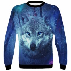 3D свитшот Blue-eyed wolf - PrintSalon