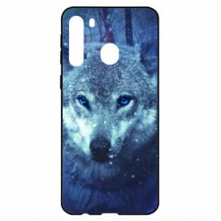 Чехол для Samsung A21 Blue-eyed wolf - PrintSalon