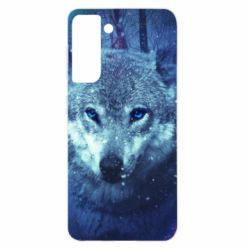 Чехол для Samsung S21 Blue-eyed wolf - PrintSalon