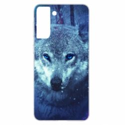 Чехол для Samsung S21+ Blue-eyed wolf - PrintSalon