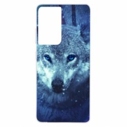 Чехол для Samsung S21 Ultra Blue-eyed wolf - PrintSalon