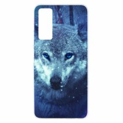 Чехол для Huawei P Smart 2021 Blue-eyed wolf - PrintSalon