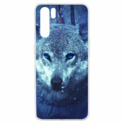 Чехол для Oppo A91/Reno3 Blue-eyed wolf - PrintSalon