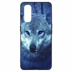 Чехол для Oppo Find X2 Blue-eyed wolf - PrintSalon