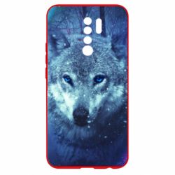 Чехол для Xiaomi Redmi 9 Blue-eyed wolf - PrintSalon
