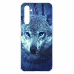 Чехол для Realme 6 Pro Blue-eyed wolf - PrintSalon