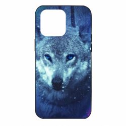 Чехол для iPhone 14 Pro Max Blue-eyed wolf - PrintSalon