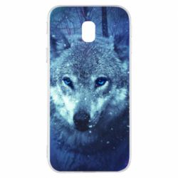 Чехол для Samsung J3 2017 Blue-eyed wolf - PrintSalon