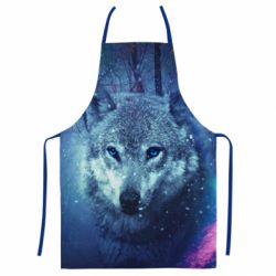 Фартук с 3D принтом Blue-eyed wolf - PrintSalon