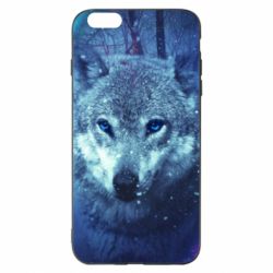 Чехол для iPhone 6 Plus/6S Plus Blue-eyed wolf - PrintSalon
