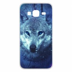 Чехол для Samsung J3 2016 Blue-eyed wolf - PrintSalon