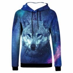 Жіноче 3D худі Blue-eyed wolf-PrintSalon Жіноче 3D худі Blue-eyed wolf