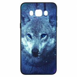 Чехол для Samsung J7 2016 Blue-eyed wolf - PrintSalon