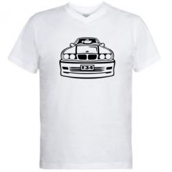 Мужская футболка  с V-образным вырезом BMW E34 - PrintSalon