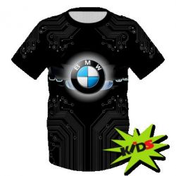 Детская 3D футболка BMW flies the logo - PrintSalon