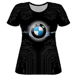 Женская футболка 3D BMW flies the logo - PrintSalon