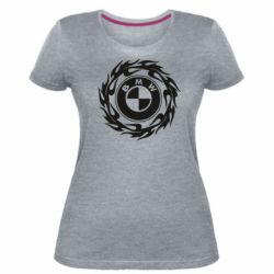 Женская премиум футболка BMW in the circle of fire - PrintSalon