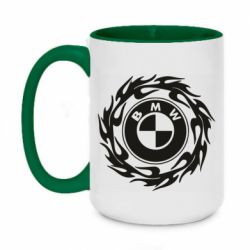 Чашка двухцветная 420ml BMW in the circle of fire - PrintSalon