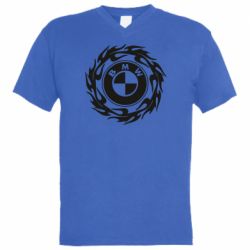 Мужская футболка  с V-образным вырезом BMW in the circle of fire - PrintSalon