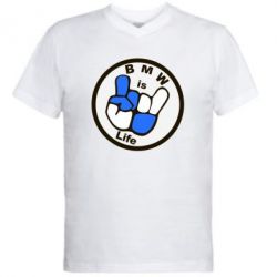 Чоловіча футболка з V-подібним вирізом BMW is Life - PrintSalon