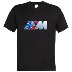 Мужская футболка  с V-образным вырезом BMW logo 1 - PrintSalon